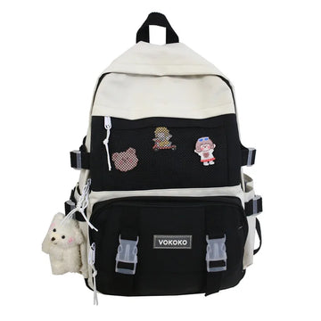 Kylethomasw New Waterproof Nylon School Backpack for Teenage Girls Large Capacity Double Shoulder Bagpack Backpacks Purse
